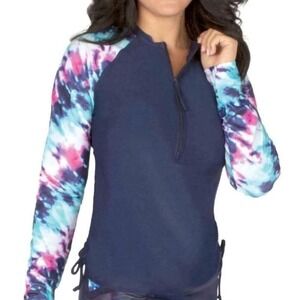 Free Country Navy Long Sleeve Rash Guard Size 12/14